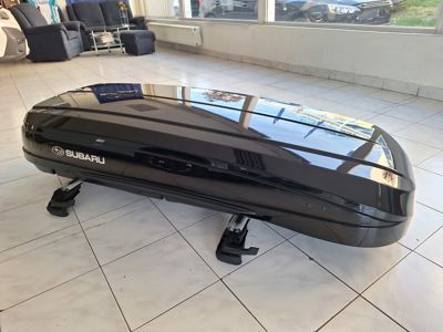 Střešní box SUBARU  + ' ' + Střešní box Subaru, 430 litrů ( 2,018 x 905 x 377 mm), vnitřní LED osvětlení, rychloupínací systém Quick Grip System, otvírání z obou stran. 
