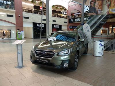 SUBARU Outback OC Olympia Plzeň 23.8.-1.9.2019 + ' ' + Rádi bychom Vás pozvali do OC Olympie v Plzni - představujeme nový model SUBARU Outback 2,5 výbava Executive. 